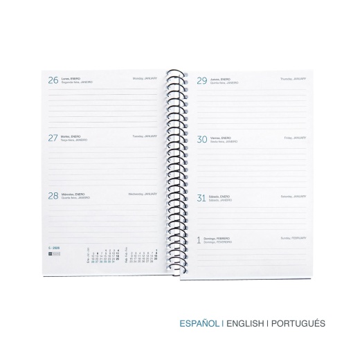 Agenda semanal 117x182mm 2026 espiral MIQUELRIUS Activa Calm Arena com elástico