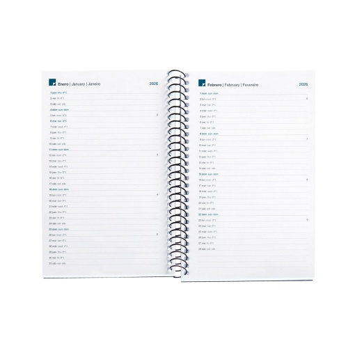 Agenda semanal 117x182mm 2026 espiral MIQUELRIUS Activa Calm Arena com elástico