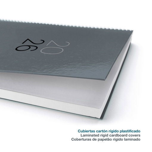 Agenda semanal 117x182mm 2026 espiral MIQUELRIUS Activa Calm Grafito com elástico
