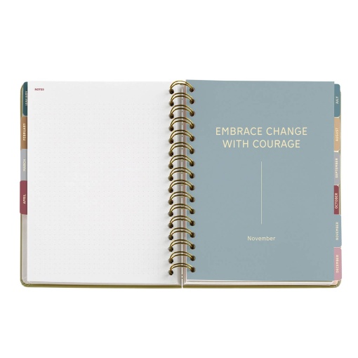 Agenda diária A5 2026 espiral MIQUELRIUS Plus ARNO DUFOUR Rosette com elástico