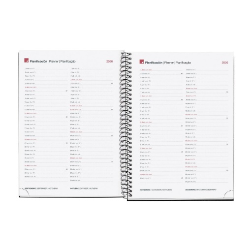 Agenda diária A5 2026 espiral MIQUELRIUS Plus Recycled natural com elástico