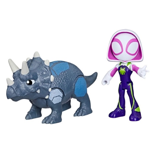 SPIDEY AND HIS AMAZING FRIENDS Dino-Webs figuras Ghost-Spider e Rhino Dino Marvel HASBRO