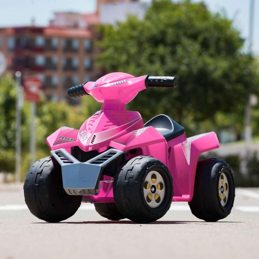 FEBER Racy Quad eléctrico rosa de litio de 6 V FAMOSA