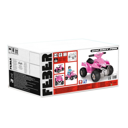 FEBER Racy Quad eléctrico rosa de litio de 6 V FAMOSA