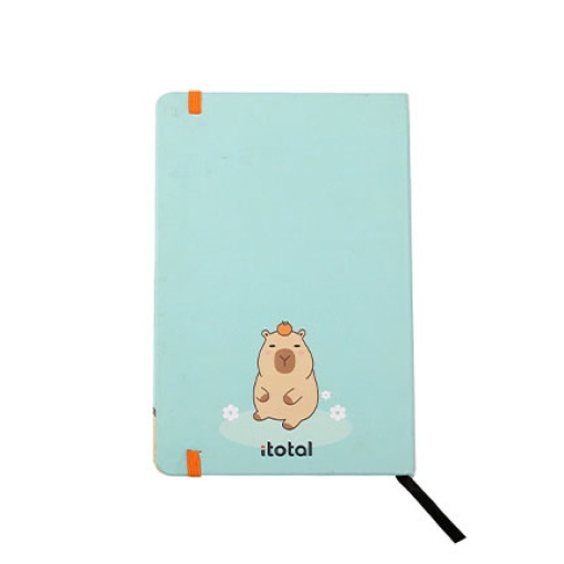 Caderno A5 iTotal capivara pontilhado 96 folhas com elástico