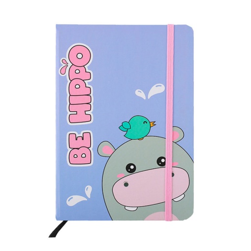 Caderno A5 iTotal hippo pontilhado 96 folhas com elástico