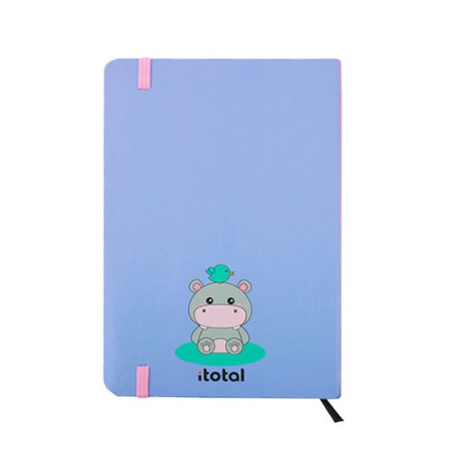 Caderno A5 iTotal hippo pontilhado 96 folhas com elástico
