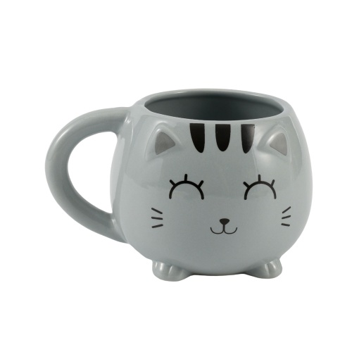 Caneca de cerâmica chunky iTotal gato cinza 470ml
