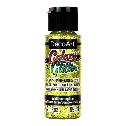 Tinta acrílica DECOART Galaxy Glitter estrela cadente dourada 59ml DGG01