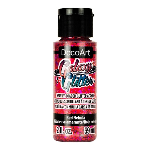 Tinta acrílica DECOART Galaxy Glitter nebulosa vermelha 59ml DGG04