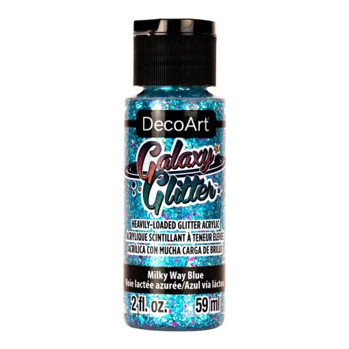 Tinta acrílica DECOART Galaxy Glitter azul via láctea 59ml DGG05
