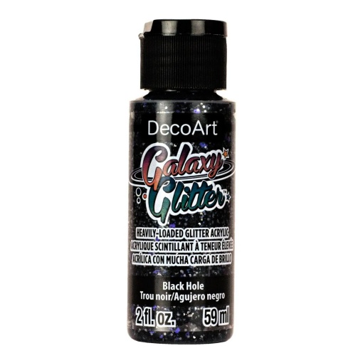 Tinta acrílica DECOART Galaxy Glitter buraco negro 59ml DGG08