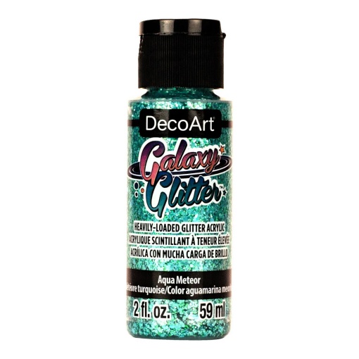 Tinta acrílica DECOART Galaxy Glitter meteoro aqua 59ml DGG10