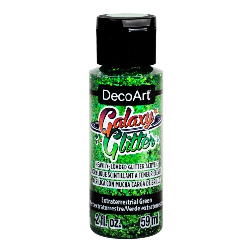 Tinta acrílica DECOART Galaxy Glitter verde extraterrestre 59ml DGG15