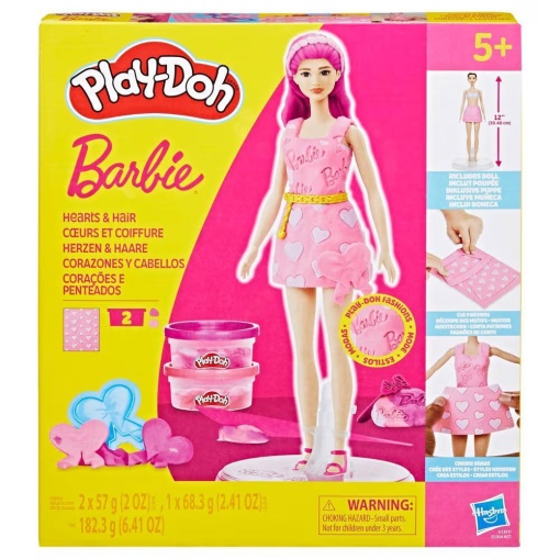 PLASTICINA BARBIE CORACOES E PENTEADOS PLAY-DOH HASBRO G1357/G1354