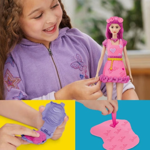 PLASTICINA BARBIE CORACOES E PENTEADOS PLAY-DOH HASBRO G1357/G1354