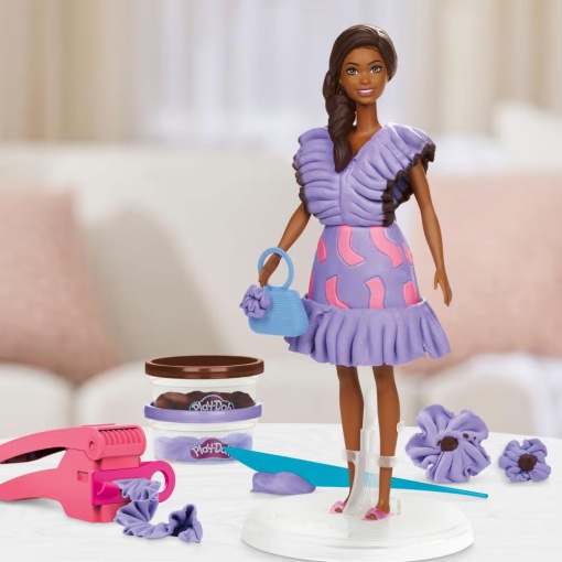 PLASTICINA BARBIE FASHIONISTA DE FOLHOS PLAY-DOH HASBRO G1359/G1354