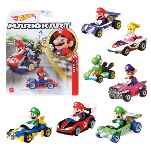 HOT WHEELS Mario Kart carro miniatura+figura sortido Mattel GBG25