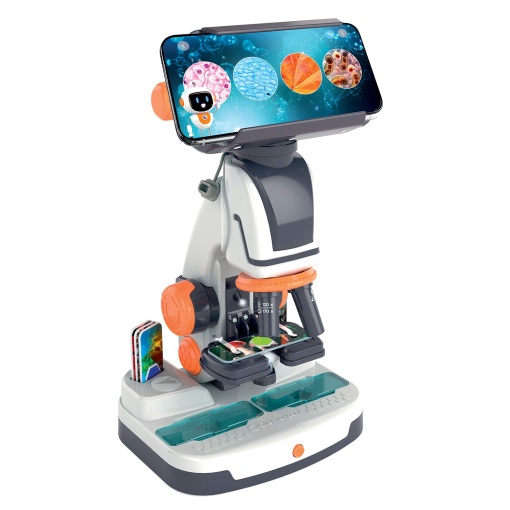 Microscópio smart com inteligência artificial CLEMENTONI Ciência & Jogo