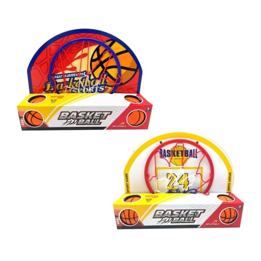 Cesto de basquetebol + 2 bolas 28cm