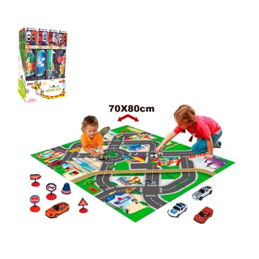 Tapete pista 70x80cm + carrinhos