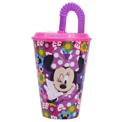 Copo easy sport com tampa e palhinha Disney Minnie Bold Florals