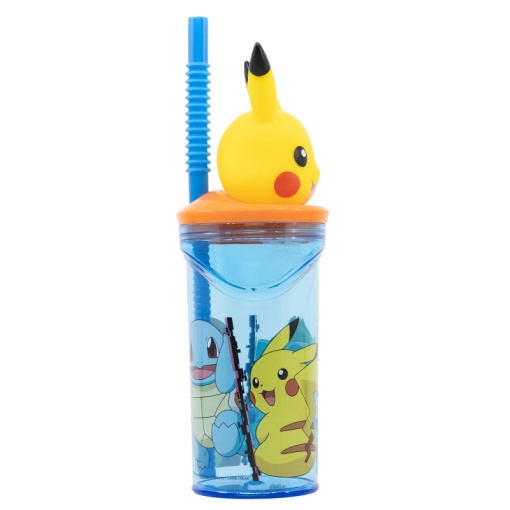 Copo com tampa 3D e palhinha Pokémon Distortion 360ml