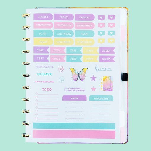 CADERNO INTELIGENTE grande (215x280mm) pautado Aurora by Luara
