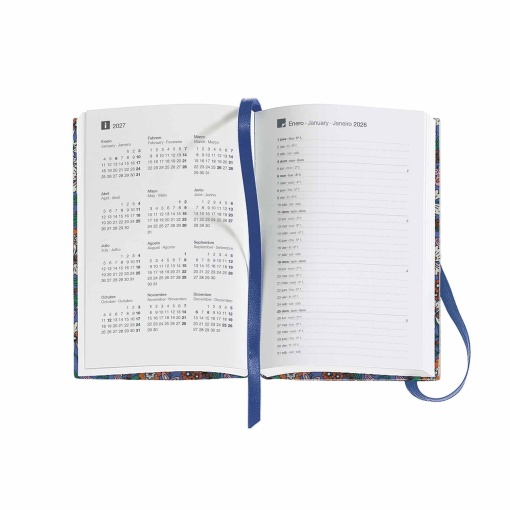 Agenda semanal A6 2026 MIQUELRIUS Passport gráfica Blooming com elástico