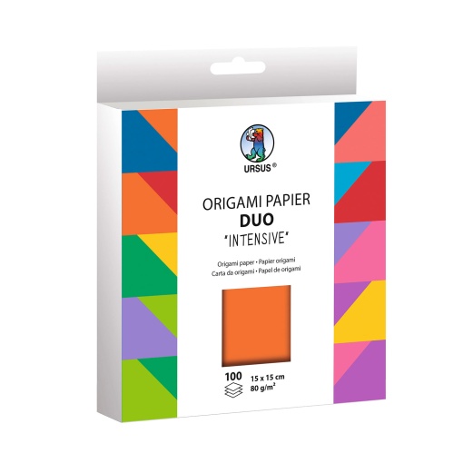 Papel origami URSUS Duo intensive 10 cores 15x15cm 80g 100 folhas
