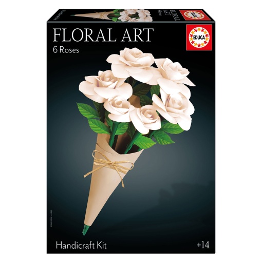 Arte floral - Bouquet 6 rosas brancas EDUCA