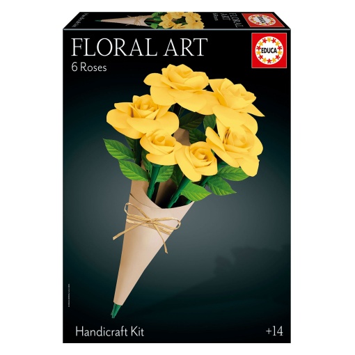 Arte floral - Bouquet 6 rosas amarelas EDUCA