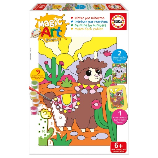 Pintar por números - Lama e coala 6+ Magic Art Number EDUCA