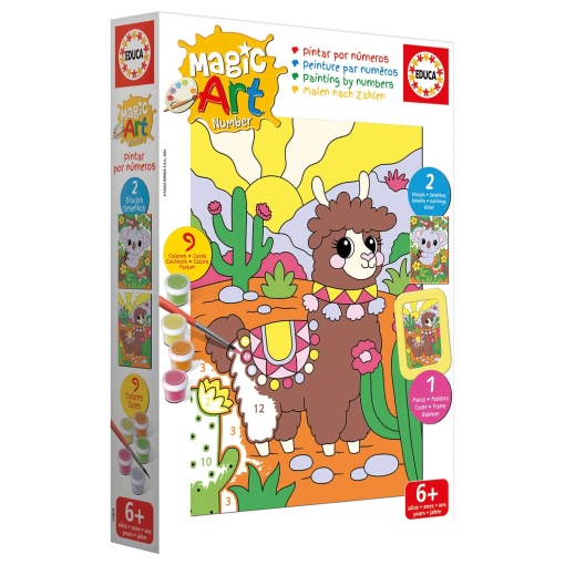 Pintar por números - Lama e coala 6+ Magic Art Number EDUCA
