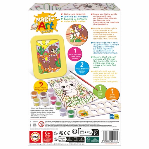 Pintar por números - Lama e coala 6+ Magic Art Number EDUCA