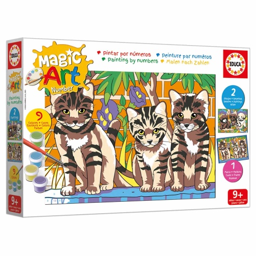 Pintar por números - Gatos e cães 9+ Magic Art Number EDUCA