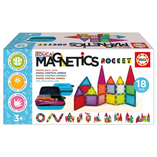 Jogo de construção magnético Pocket 18 peças EDUCA