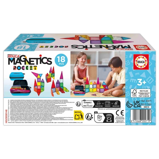 Pocket 18-piece magnetic building set EDUCA