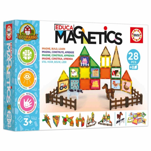 Jogo de construção magnético Eco Farm 28 peças Educa