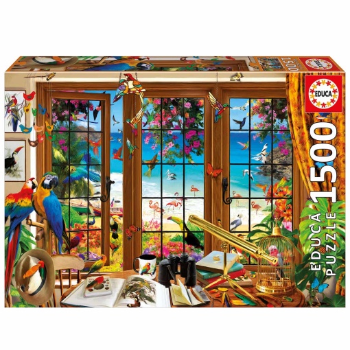 Puzzle EDUCA 1500 peças janela do observador de aves