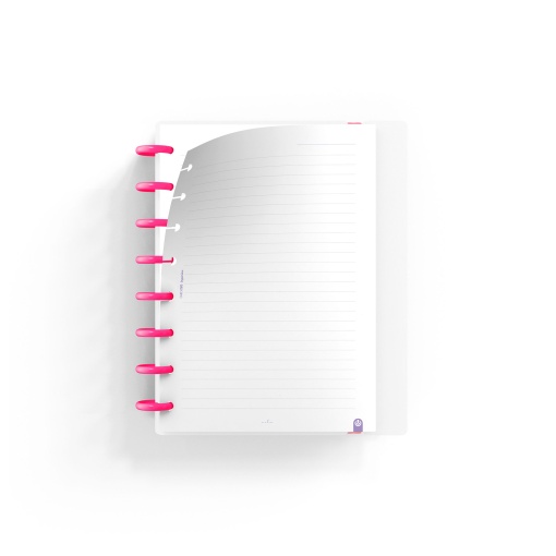 Caderno INGENIOX A5 pautado 80 folhas 100g My Life com elástico rosa
