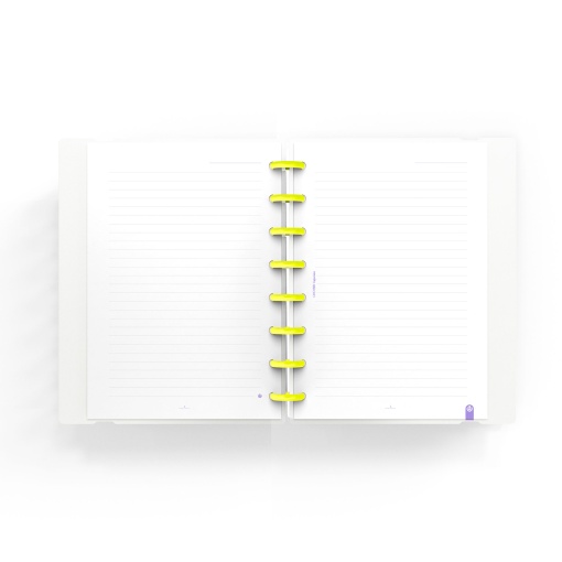 Caderno INGENIOX A5 pautado 80 folhas 100g My Life com elástico amarelo