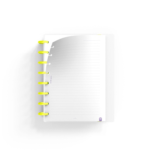 Caderno INGENIOX A5 pautado 80 folhas 100g My Life com elástico amarelo