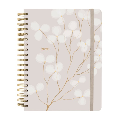Agenda semanal 176x250mm 2026 espiral FINOCAM Optimal Vera com elástico