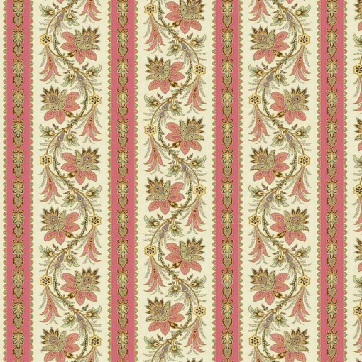 Tecido MAKOWER Holbrook Paisley Stripe Pink 1x1,12m