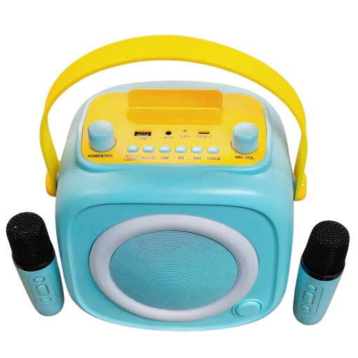Coluna Bluetooth TNB karaoke kid 10w azul com 2 microfones