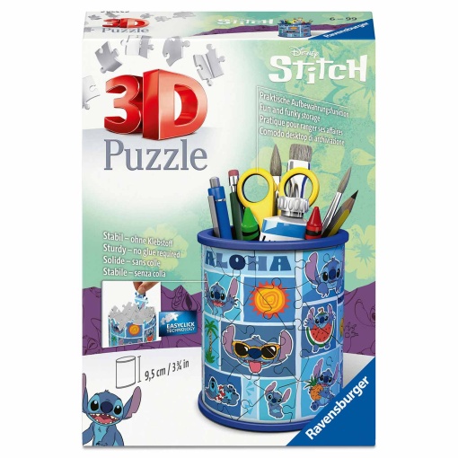 Puzzle 3D RAVENSBURGER 54 peças porta-lápis Disney Stitch