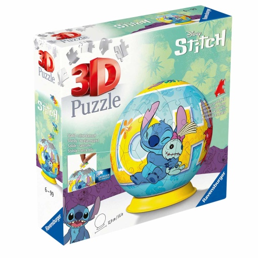 Puzzle Ball 3D RAVENSBURGER 72 peças Disney Stitch com peluche