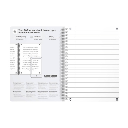 A5 spiral cardstock notebook, Oxford Romance lined, 60 assorted sheets.