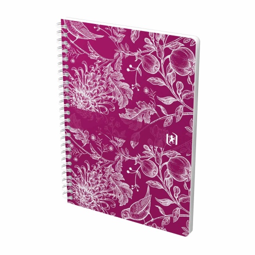 A5 spiral cardstock notebook, Oxford Romance lined, 60 assorted sheets.